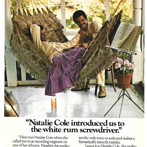 Natalie Cole Puerto Rican Rum 1980s Vintage Print Ad 9 inch Tall - Picture 2 of 4